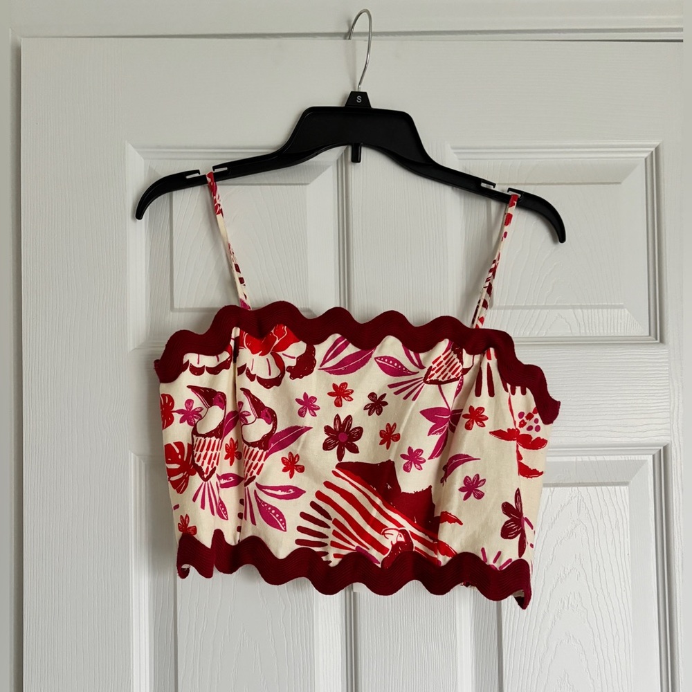 NWT Caroline Constas Scalloped Tank Top